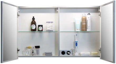 Spiegelkast BWS Salt 1 Deur 60x50 cm Incl. Planchetten Whisky Oak Bruin