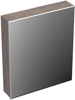 Spiegelkast Forzalaqua Uni 59.5x68.5x12.5 Cm 1 Deur Rechts Tweezijdig Spiegel Silver Grey Bruin