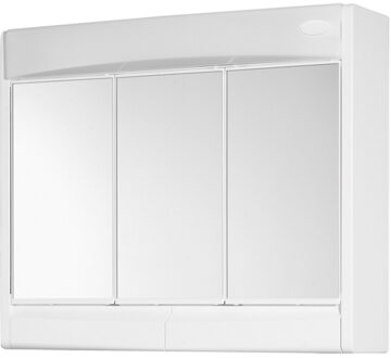 Spiegelkast Go By Van Marcke Saphir 60x18x51cm Kunststof 2 Laden Met Verlichting Wit