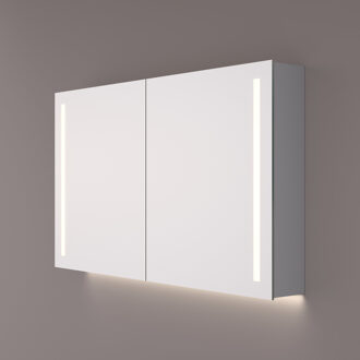 Spiegelkast Hipp Design SPK 42000 Rechthoek 80x70 cm 2 deuren Met Verlichting Incl. Spiegelverwarming en 2x Stopcontact