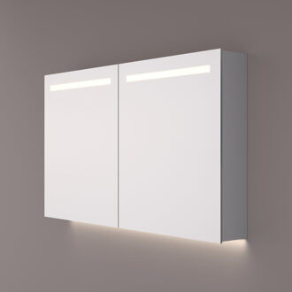 Spiegelkast Hipp Design SPK 52000 Rechthoek 140x70 cm 3 deuren Met Verlichting Incl. Spiegelverwarming en 2x Stopcontact