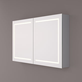 Spiegelkast Hipp Design SPK 61000 Rechthoek 100x70 cm 2 deuren Met Verlichting Incl. Spiegelverwarming en 2x Stopcontact