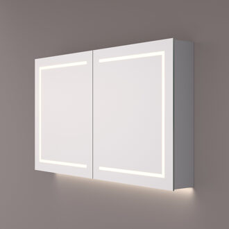 Spiegelkast Hipp Design SPK 62000 Rechthoek 80x70 cm 2 deuren Met Verlichting Incl. Spiegelverwarming en 2x Stopcontact