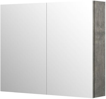 Spiegelkast Napoli - Betongrijs - 90cm - Fsc-gecertificeerd Hout
