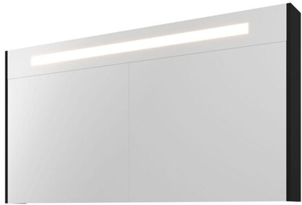 Spiegelkast Premium met geintegreerde LED verlichting, 3 deuren 140x14x74cm Mat zwart 1809556 Zwart mat