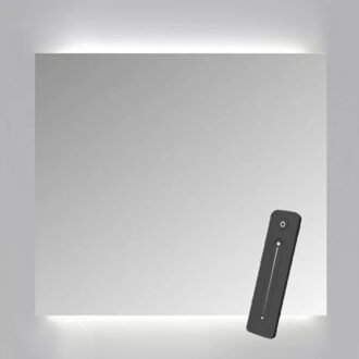 Spiegelkast Sanicare Qlassics Ambiance 60x60 cm Met Dubbelzijdige Spiegeldeur, LED Verlichting En Afstandsbediening Antraciet Links Grijs