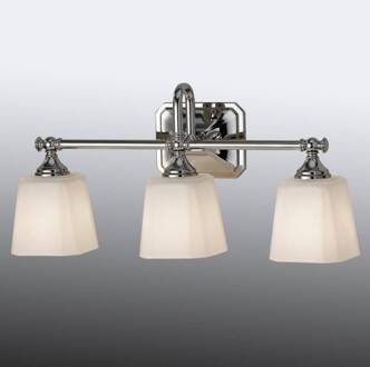 Spiegellamp v badk - wandlamp Concord m 3 lampjes chroom, wit