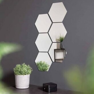 Spiegelstickers voor aan de muur , set van 6