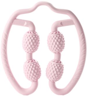 Spier Roller Been 360 Graden Massage Spier Ontspanning 4 Wielen Roller Ring Klem Lichaam Vormgeven Taille Arm Massage Stok Yoga roze