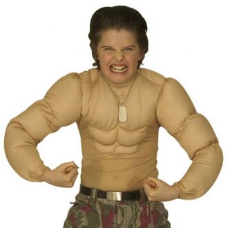 Spierballen shirt voor kinderen 140 - Carnavalskostuums Multikleur