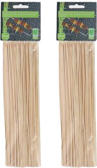 Spiesjes Sateprikkers - 200x - bamboe hout - 25 cm - barbecue spiezen - satestokjes - prikkers (sate)