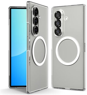 Spigen AirSkin Backcover MagSafe voor de Samsung Galaxy Z Fold 7 - Clear / White Wit