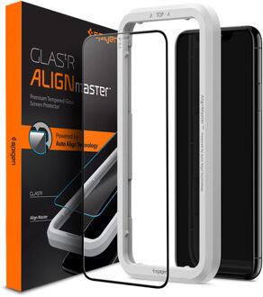 Spigen AlignMaster Full Cover Glass met Montage Frame voor iPhone 11 - Zwart