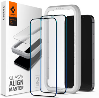 Spigen AlignMaster Full Cover Screenprotector 2 Pack voor de iPhone 12, iPhone 12 Pro