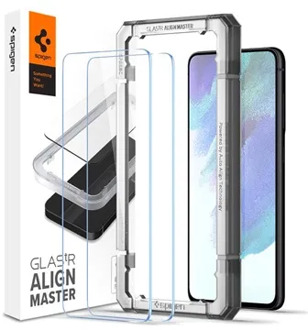 Spigen AlignMaster Full Screenprotector 2 Pack voor de Samsung Galaxy S21 FE Transparant