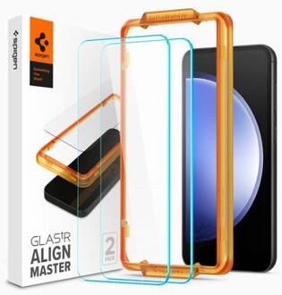 Spigen AlignMaster Full Screenprotector 2 Pack voor de Samsung Galaxy S23 FE - Transparant