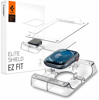 Spigen EliteShield EZ Fit Screenprotector met applicator voor de Apple Watch Series 10 / 11 - 46 mm - Transparant
