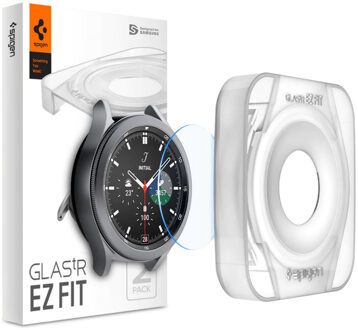 Spigen EZ FIT Glas.tR Screenprotector met applicator voor de Samsung Galaxy Watch 4 Classic - 42 mm - Transparant