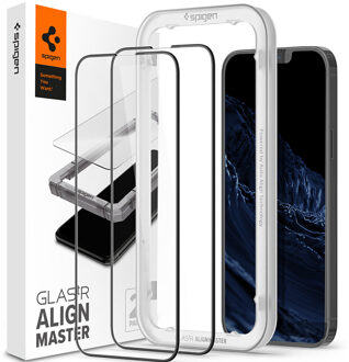 Spigen Glas.tR AlignMaster FC iPhone 13 Pro Max/14 Plus Glazen Screenprotector - Zwart