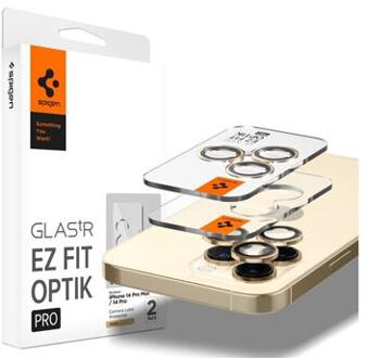 Spigen Glas.tR Ez Fit Optik Pro iPhone 14 Pro/14 Pro Max/15 Pro/15 Pro Max Lens Glazen Protector - Goud