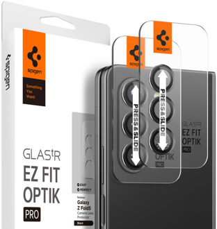 Spigen Glas.tR EZFit Optik Lens Protector voor de Samsung Galaxy Z Fold 5 - Zwart Transparant