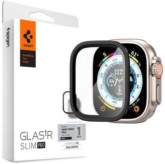 Spigen Glas.tR Slim Pro Screen Protector voor de Apple Watch Ultra 1 / 2 - 49 mm - Zwart Transparant