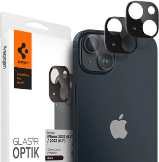 Spigen GLAStR Camera Protector Glas 2 Pack voor de iPhone 14 / 14 Plus - Zwart