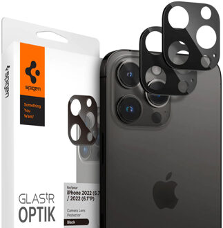 Spigen GLAStR Camera Protector Glas 2 Pack voor de iPhone 14 Pro / 14 Pro Max - Zwart