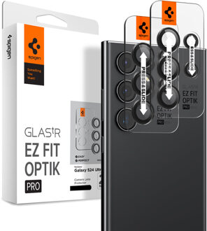 Spigen GLAStR Camera Protector Glas 2 Pack voor de Samsung Galaxy S24 Ultra - Black Zwart