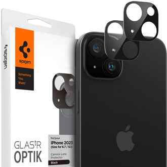 Spigen GLAStR EZ Fit Optik Camera Protector 2 Pack voor de Apple iPhone 15 / 15 Plus - Black Transparant