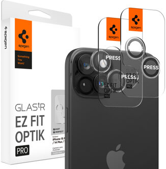 Spigen GLAStR EZ Fit Optik Pro Camera Protector 2 Pack voor de Apple iPhone 15 / 15 Plus - Crystal Clear Transparant