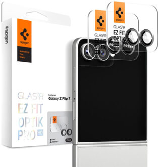 Spigen GLAStR EZ Fit Optik Pro Camera Protector 2 Pack voor de Samsung Galaxy Z Flip 7 - Black Transparant