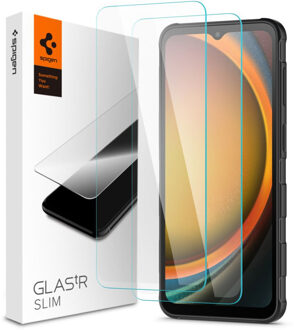 Spigen GLAStR EZ Fit Screenprotector 2 Pack + Applicator voor de Samsung Galaxy Xcover 7 Pro Transparant