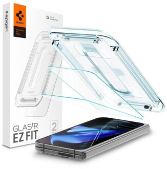 Spigen GLAStR EZ Fit Screenprotector + Applicator 2-pack voor de Google Pixel 9 Pro Fold Transparant