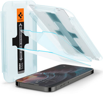 Spigen GLAStR EZ Fit Screenprotector + Applicator 2-pack voor de iPhone 13 Pro Max Transparant