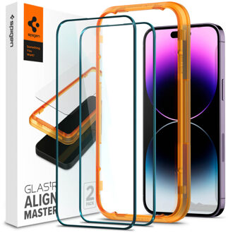 Spigen GLAStR EZ Fit Screenprotector + Applicator voor de Apple iPhone 14 Pro Transparant