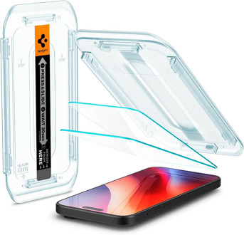 Spigen GLAStR EZ Fit Screenprotector + Applicator voor de iPhone 16 Pro Max Transparant