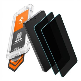 Spigen GLAStR Privacy EZ Fit Screenprotector + Applicator - 2-pack voor de Samsung Galaxy S26 Transparant