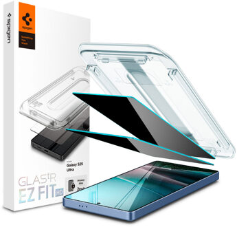 Spigen GLAStR Privacy EZ Fit Screenprotector + Applicator voor de Samsung Galaxy S25 Ultra Transparant
