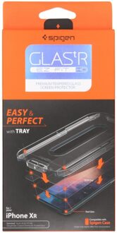 Spigen GLAStR Screenprotector + Applicator voor iPhone Xr