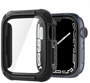 Spigen Hoesje geschikt voor Apple Watch 45mm - Tough Armor - Zwart