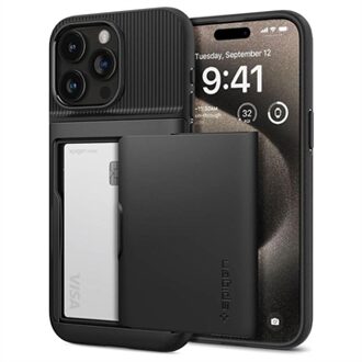 Spigen Hoesje geschikt voor iPhone 15 Pro Max Spigen Slim Armor CS Case - Zwart