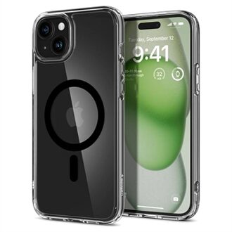 Spigen Hoesje geschikt voor iPhone 15 Spigen Ultra Hybrid Mag Case Magfit - Zwart