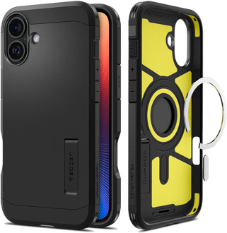 Spigen Hoesje geschikt voor iPhone 16 - Tough Armor MagFit - Zwart