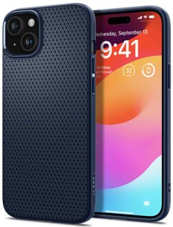 Spigen Liquid Air Backcover voor de Apple iPhone 15 - Navy Blue Blauw