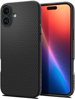 Spigen Liquid Air™ Backcover voor de Apple iPhone 16 Plus - Matte Black Zwart