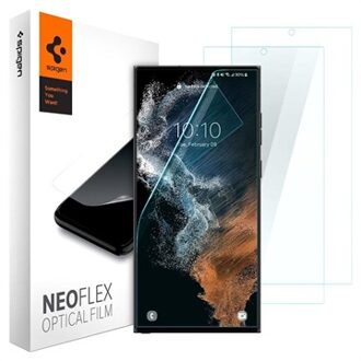 Spigen Neo Flex Screenprotector Duo Pack voor de Samsung Galaxy S22 Ultra Transparant