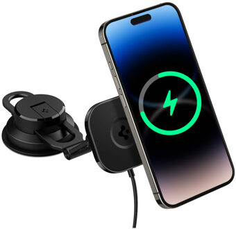 Spigen OneTap Pro 3 - Telefoonhouder auto - Dashboard of voorruit - Draadloos opladen - Magnetisch - Zwart - One size