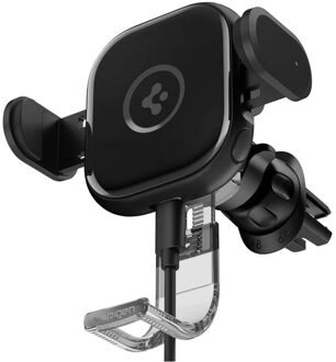 Spigen OneTap Telefoonhouder – Ventilatierooster – Draadloos opladen – Universeel – Zwart - One size