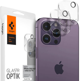 Spigen Optik Lens Protector - Full Camera bescherming (2-pack) voor de Apple iPhone 14 Pro / 14 Pro Max Transparant